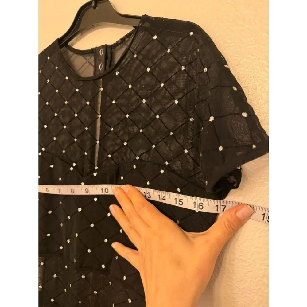 Kelle Black Mesh Diamond Contemporary Solo Costume PLOT TWIST 6188 LA adult